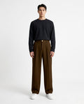 Stylix Men’s Relaxed Fit Korean Trouser – Lycra Blend Stretchable Formal Pants (Coffee Brown)